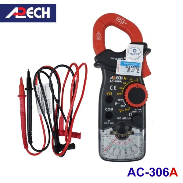 Ampe kìm cơ APECH AC-306A chỉ thị kim đo dòng AC (300A), Ampe kìm kim APECH AC306A, APECH AC 306A Analog Clamp Meter