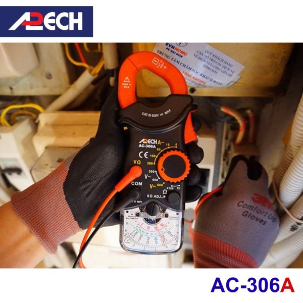Ampe kìm cơ APECH AC-306A chỉ thị kim đo dòng AC (300A), Ampe kìm kim APECH AC306A, APECH AC 306A Analog Clamp Meter