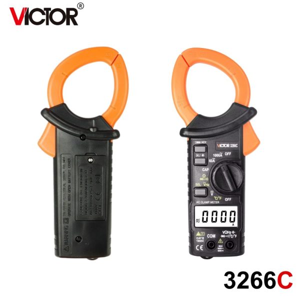 Ampe kìm cỡ lớn VICTOR 3266C kỹ thuật số đo dòng AC 1000A, Ampe kìm loại lớn VICTOR-3266C, VICTOR 3266C Large Caliber Digital Clamp Meter