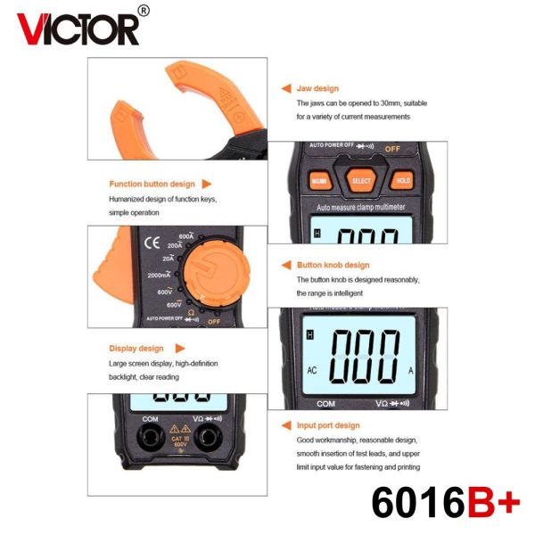 Ampe kìm VICTOR 6016B+, Ampe kìm điện tử VICTOR 6016B, VICTOR 6016B+ Digital Clamp Meter