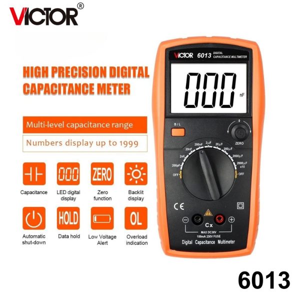 Đồng hồ đo tụ điện VICTOR 6013, đồng hồ đo tụ điện kỹ thuật số cầm tay VICTOR 6013, VICTOR-6013 Digital Capacitance Multimeter