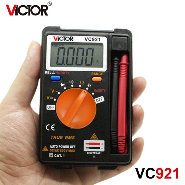 Đồng hồ vạn năng bỏ túi VICTOR VC921 True-RMS, đồng hồ vạn năng VICTOR VC 921 True RMS, VICTOR VC921 True-RMS Foldable Mini Palm VICTOR Digital Multimeter