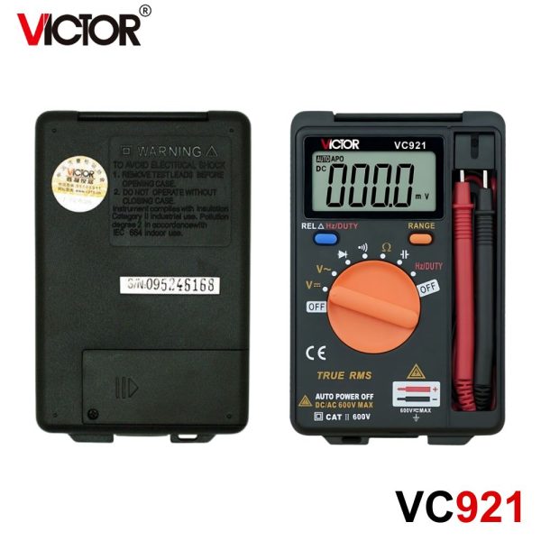 Đồng hồ vạn năng bỏ túi VICTOR VC921 True-RMS, đồng hồ vạn năng VICTOR VC 921 True RMS, VICTOR VC921 True-RMS Foldable Mini Palm VICTOR Digital Multimeter