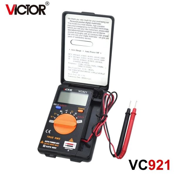 Đồng hồ vạn năng bỏ túi VICTOR VC921 True-RMS, đồng hồ vạn năng VICTOR VC 921 True RMS, VICTOR VC921 True-RMS Foldable Mini Palm VICTOR Digital Multimeter