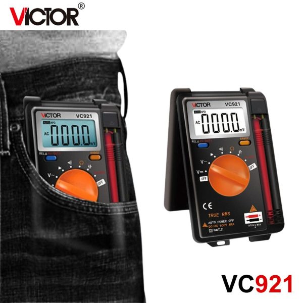 Đồng hồ vạn năng bỏ túi VICTOR VC921 True-RMS, đồng hồ vạn năng VICTOR VC 921 True RMS, VICTOR VC921 True-RMS Foldable Mini Palm VICTOR Digital Multimeter