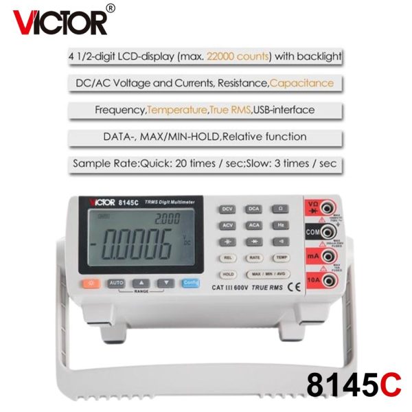 Đồng hồ vạn năng để bàn VICTOR 8145C True-RMS, đồng hồ vạn năng kỹ thuật số loại để bàn VICTOR-8145C True RMS, VICTOR 8145C Digital Bench Multimeter