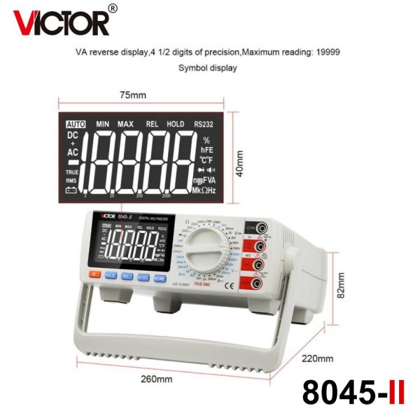 Đồng hồ vạn năng để bàn VICTOR VC8045-II True-RMS, đồng hồ vạn năng kỹ thuật số để bàn VICTOR 8045 II True RMS, VICTOR VC 8045-II Digital Bench Multimeter