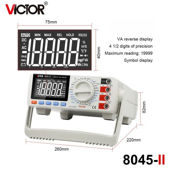 Đồng hồ vạn năng để bàn VICTOR VC8045-II True-RMS, đồng hồ vạn năng kỹ thuật số để bàn VICTOR 8045 II True RMS, VICTOR VC 8045-II Digital Bench Multimeter