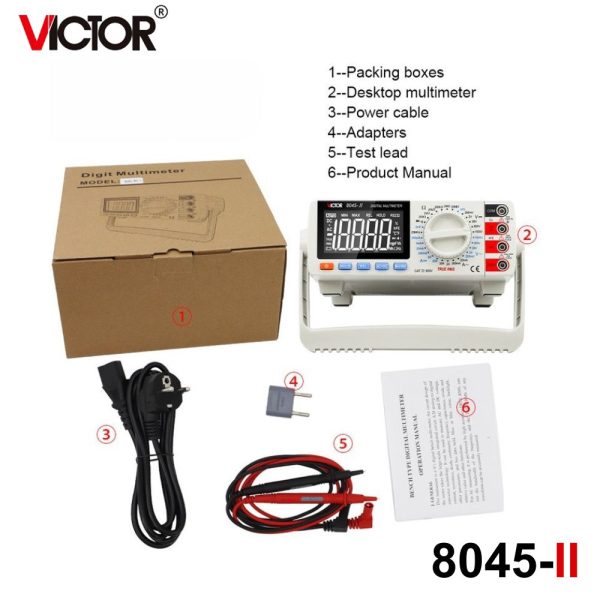 Đồng hồ vạn năng để bàn VICTOR VC8045-II True-RMS, đồng hồ vạn năng kỹ thuật số để bàn VICTOR 8045 II True RMS, VICTOR VC 8045-II Digital Bench Multimeter