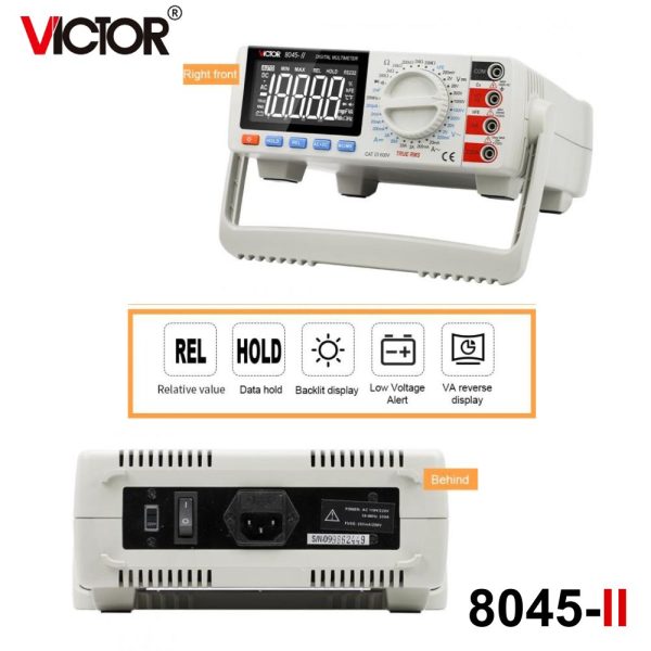 Đồng hồ vạn năng để bàn VICTOR VC8045-II True-RMS, đồng hồ vạn năng kỹ thuật số để bàn VICTOR 8045 II True RMS, VICTOR VC 8045-II Digital Bench Multimeter