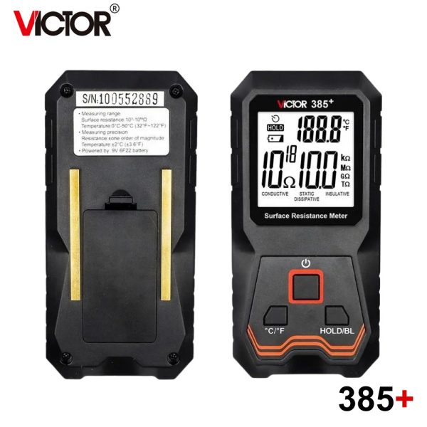 Máy đo điện trở bề mặt VICTOR 385+ (RuoShui 385+), thiết bị kiểm tra điện trở bề mặt VICTOR 385+, VICTOR 385 + Surface Resistance Meter
