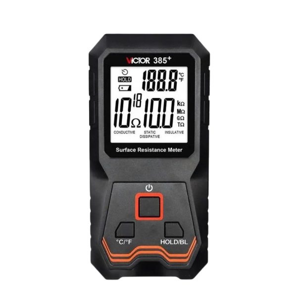 Máy đo điện trở bề mặt VICTOR 385+ (RuoShui 385+), thiết bị kiểm tra điện trở bề mặt VICTOR 385+, VICTOR 385 + Surface Resistance Meter