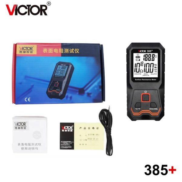 Máy đo điện trở bề mặt VICTOR 385+ (RuoShui 385+), thiết bị kiểm tra điện trở bề mặt VICTOR 385+, VICTOR 385 + Surface Resistance Meter