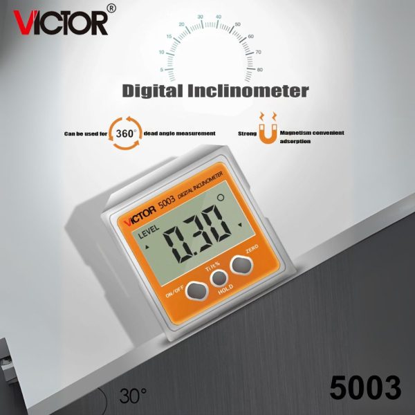 Máy đo độ nghiêng điện tử VICTOR 5003 Digital Inclinometer, thước đo độ nghiêng kỹ thuật số VICTOR-5003, VICTOR 5003 Digital Inclinometer
