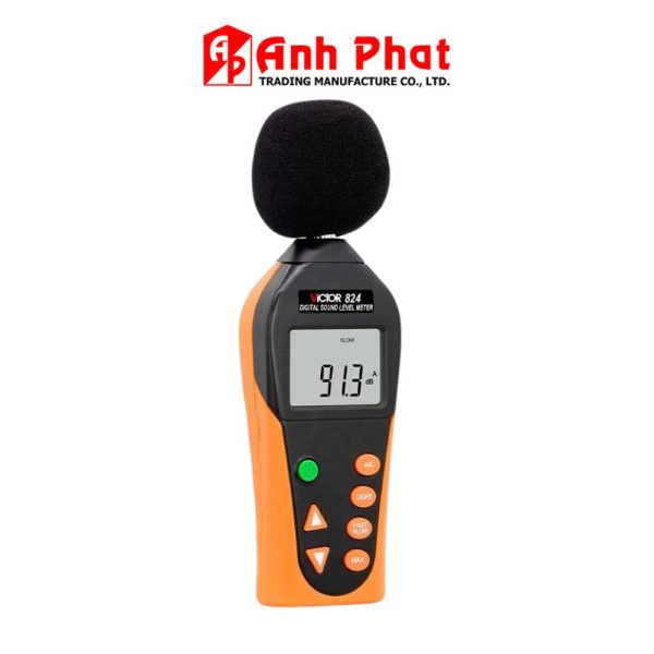 Máy đo độ ồn VICTOR 824 kỹ thuật số cầm tay, thiết bị đo âm thanh VICTOR-824, VICTOR 824 Digital Sound Level Meter