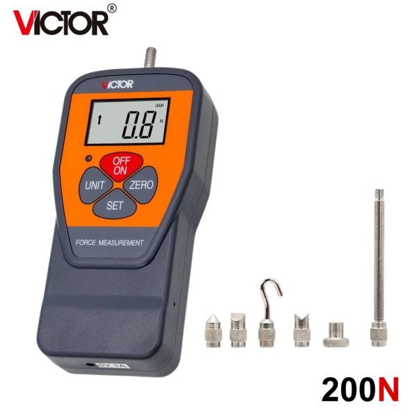 Máy đo lực kéo và nén VICTOR 200N (20kg), máy đo lực căng và lực đẩy VICTOR-200N kỹ thuật số cầm tay, VICTOR 200N Digital Force Gauge