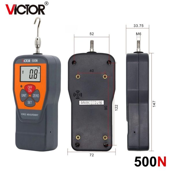 Máy đo lực kéo và nén VICTOR 500N (50kg), máy đo lực VICTOR-500N, VICTOR 500N Digital Force Gauge