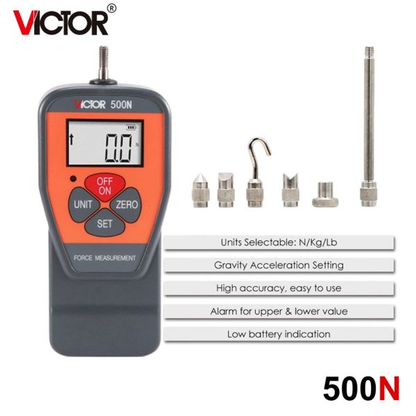Máy đo lực kéo và nén VICTOR 500N (50kg), máy đo lực VICTOR-500N, VICTOR 500N Digital Force Gauge