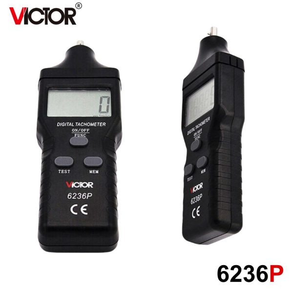 máy đo tốc độ vòng quay VICTOR 6236P 2 trong 1, máy đo tốc độ laser không tiếp xúc và tiếp xúc VICTOR-6236P, VICTOR 6236P Digital Photo and contact tachometer