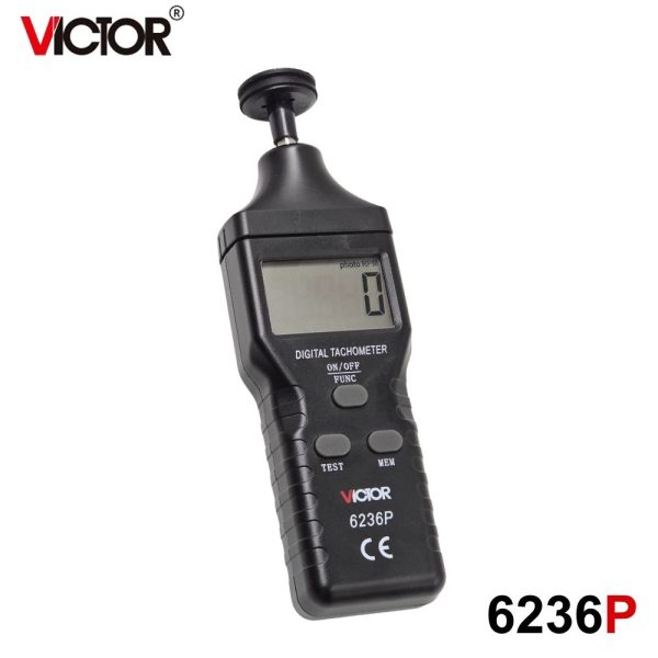 máy đo tốc độ vòng quay VICTOR 6236P 2 trong 1, máy đo tốc độ laser không tiếp xúc và tiếp xúc VICTOR-6236P, VICTOR 6236P Digital Photo and contact tachometer