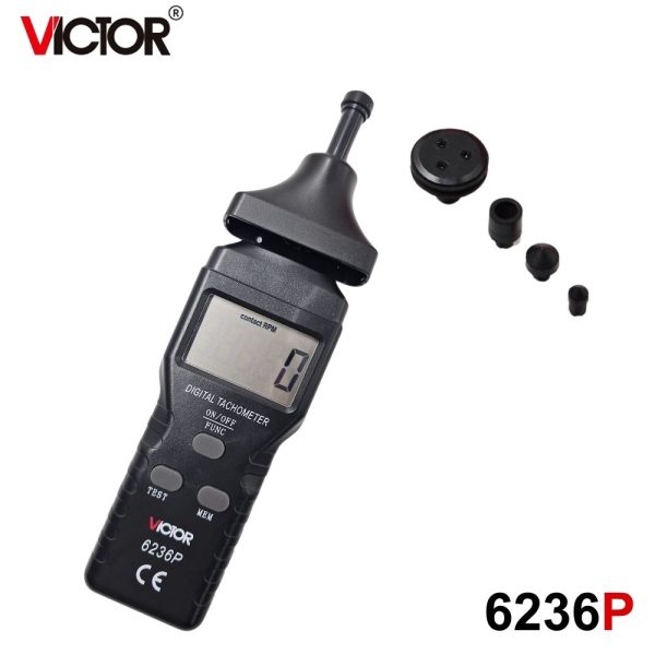 máy đo tốc độ vòng quay VICTOR 6236P 2 trong 1, máy đo tốc độ laser không tiếp xúc và tiếp xúc VICTOR-6236P, VICTOR 6236P Digital Photo and contact tachometer