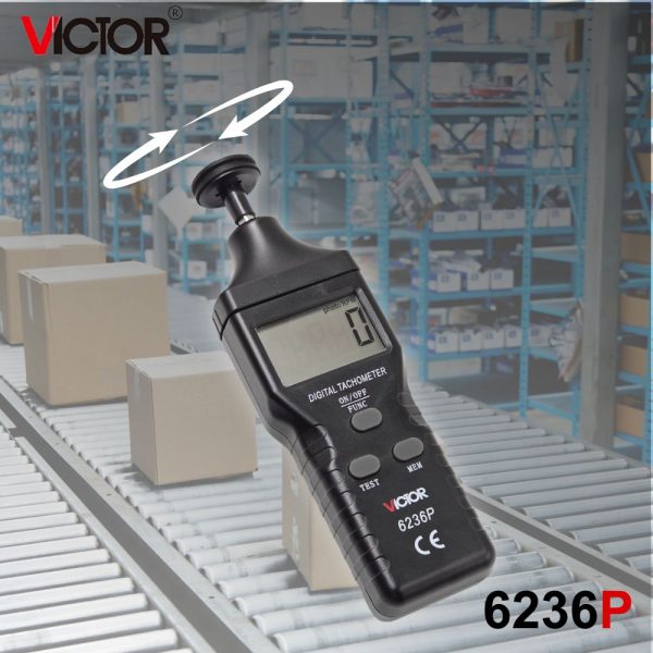 máy đo tốc độ vòng quay VICTOR 6236P 2 trong 1, máy đo tốc độ laser không tiếp xúc và tiếp xúc VICTOR-6236P, VICTOR 6236P Digital Photo and contact tachometer