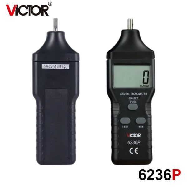 máy đo tốc độ vòng quay VICTOR 6236P 2 trong 1, máy đo tốc độ laser không tiếp xúc và tiếp xúc VICTOR-6236P, VICTOR 6236P Digital Photo and contact tachometer