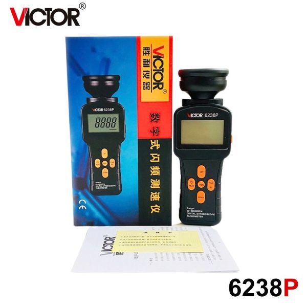 Máy đo tốc độ vòng quay VICTOR 6238P Stroboscope đèn chớp, đèn Stroboscope đo tốc độ vòng quay VICTOR 6238P, VICTOR-6238P Digital Stroboscope Tachometer