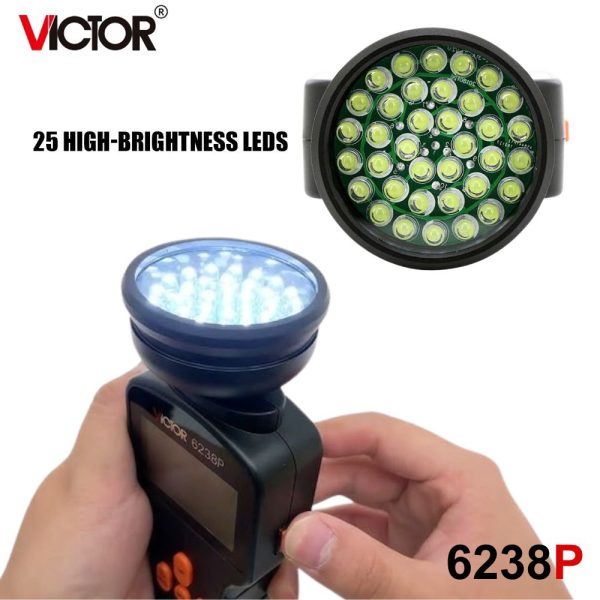 Máy đo tốc độ vòng quay VICTOR 6238P Stroboscope đèn chớp, đèn Stroboscope đo tốc độ vòng quay VICTOR 6238P, VICTOR-6238P Digital Stroboscope Tachometer