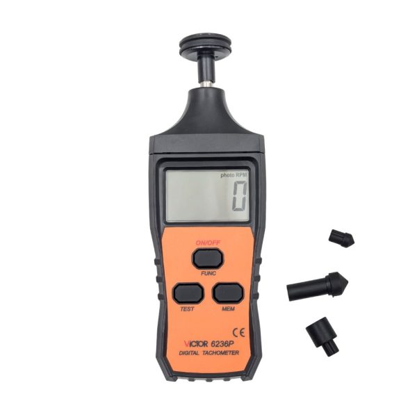 máy đo tốc độ vòng quay VICTOR 6236P 2 trong 1, máy đo tốc độ laser không tiếp xúc và tiếp xúc VICTOR-6236P, VICTOR 6236P Digital Photo and contact tachometer