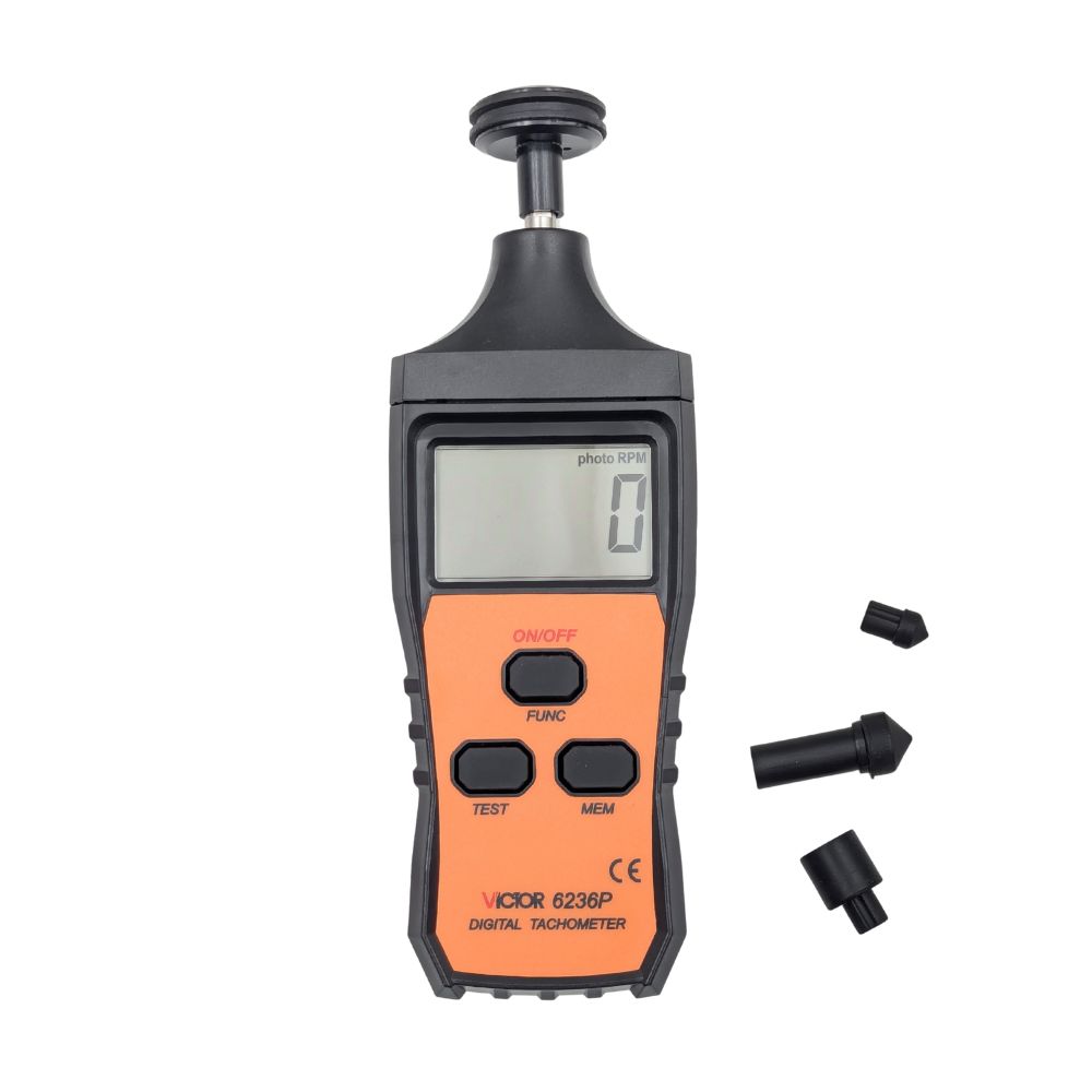 máy đo tốc độ vòng quay VICTOR 6236P 2 trong 1, máy đo tốc độ laser không tiếp xúc và tiếp xúc VICTOR-6236P, VICTOR 6236P Digital Photo and contact tachometer