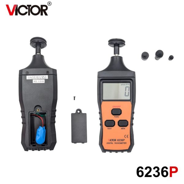 máy đo tốc độ vòng quay VICTOR 6236P 2 trong 1, máy đo tốc độ laser không tiếp xúc và tiếp xúc VICTOR-6236P, VICTOR 6236P Digital Photo and contact tachometer