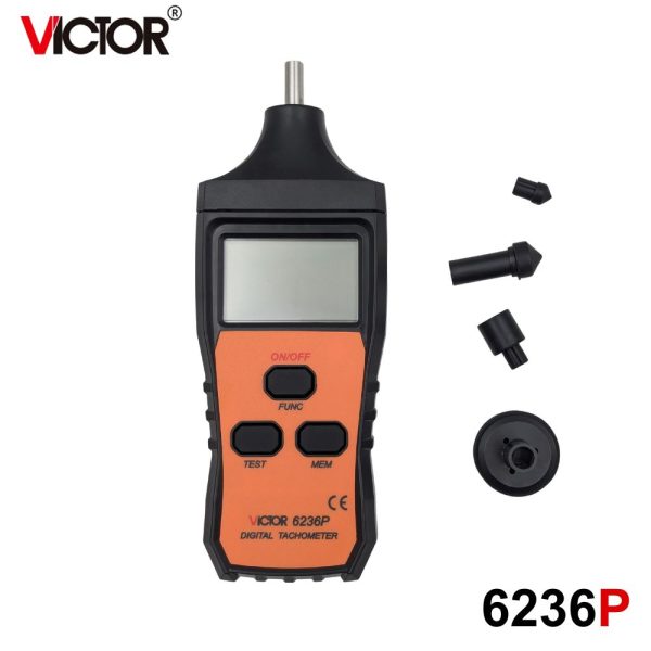 máy đo tốc độ vòng quay VICTOR 6236P 2 trong 1, máy đo tốc độ laser không tiếp xúc và tiếp xúc VICTOR-6236P, VICTOR 6236P Digital Photo and contact tachometer