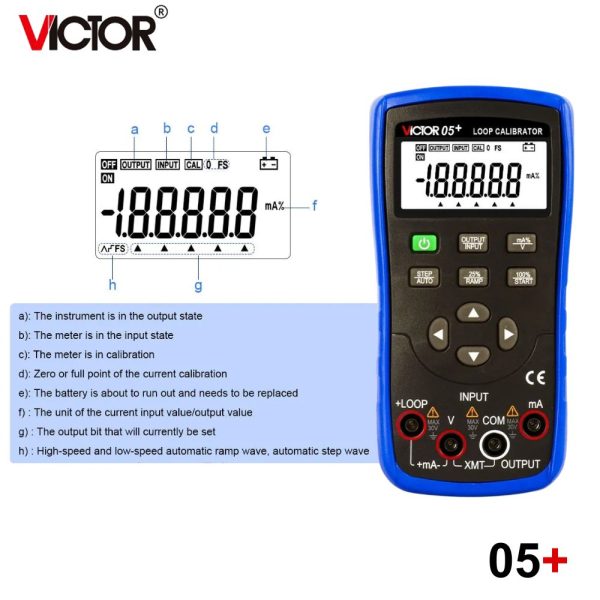 Máy hiệu chuẩn vòng lặp VICTOR 05+ Loop Calibrator (4-20mA), bộ phát dòng VICTOR 05+, VICTOR RuoShui 05+ Loop Calibrator