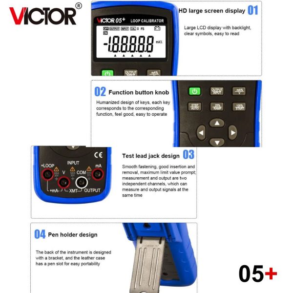 Máy hiệu chuẩn vòng lặp VICTOR 05+ Loop Calibrator (4-20mA), bộ phát dòng VICTOR 05+, VICTOR RuoShui 05+ Loop Calibrator