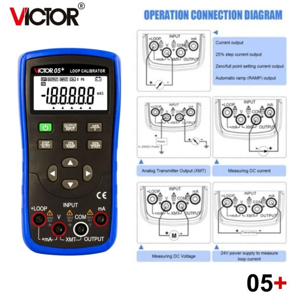 Máy hiệu chuẩn vòng lặp VICTOR 05+ Loop Calibrator (4-20mA), bộ phát dòng VICTOR 05+, VICTOR RuoShui 05+ Loop Calibrator