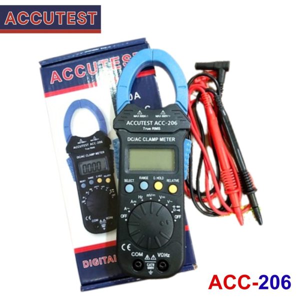 Ampe kìm ACCUTEST ACC-206 True-RMS đo dòng AC/DC (600A), Ampe kìm giá rẻ ACCUTEST ACC 206 True RMS, ACCUTEST ACC-206 True-RMS Digital AC/DC Clamp Meter