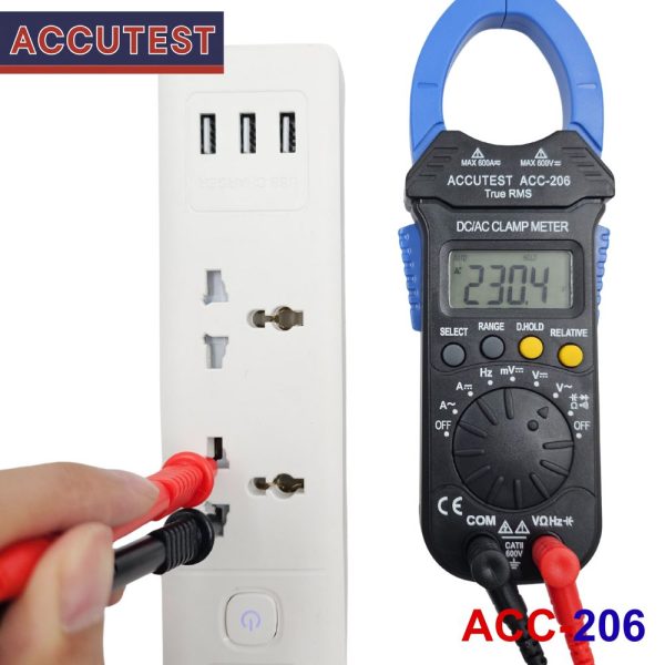 Ampe kìm ACCUTEST ACC-206 True-RMS đo dòng AC/DC (600A), Ampe kìm giá rẻ ACCUTEST ACC 206 True RMS, ACCUTEST ACC-206 True-RMS Digital AC/DC Clamp Meter