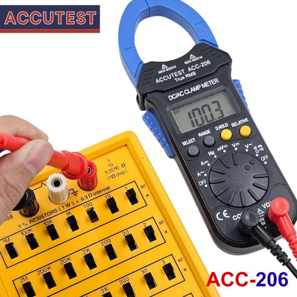 Ampe kìm ACCUTEST ACC-206 True-RMS đo dòng AC/DC (600A), Ampe kìm giá rẻ ACCUTEST ACC 206 True RMS, ACCUTEST ACC-206 True-RMS Digital AC/DC Clamp Meter