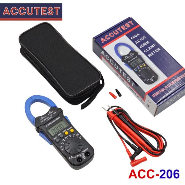 Ampe kìm ACCUTEST ACC-206 True-RMS đo dòng AC/DC (600A), Ampe kìm giá rẻ ACCUTEST ACC 206 True RMS, ACCUTEST ACC-206 True-RMS Digital AC/DC Clamp Meter