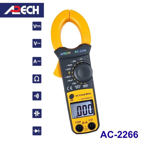Ampe kìm APECH AC-2266 đo dòng AC (600A), Ampe kìm giá rẻ APECH AC2266, APECH AC 2266 Digital Clamp Meter