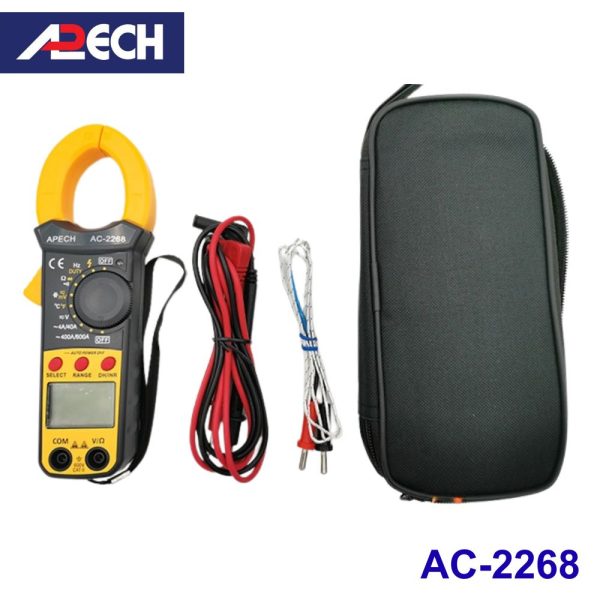 Ampe kìm APECH AC-2268 True-RMS đo dòng AC (600A), Ampe kìm giá rẻ APECH AC2268 True RMS, APECH AC 2268 True-RMS Digital Clamp Meter