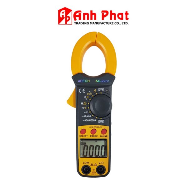Ampe kìm APECH AC-2268 True-RMS đo dòng AC (600A), Ampe kìm giá rẻ APECH AC2268 True RMS, APECH AC 2268 True-RMS Digital Clamp Meter