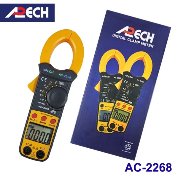 Ampe kìm APECH AC-2268 True-RMS đo dòng AC (600A), Ampe kìm giá rẻ APECH AC2268 True RMS, APECH AC 2268 True-RMS Digital Clamp Meter