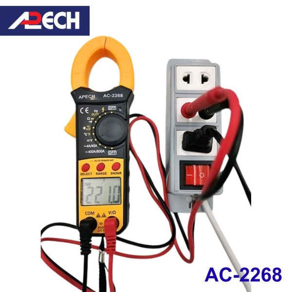 Ampe kìm APECH AC-2268 True-RMS đo dòng AC (600A), Ampe kìm giá rẻ APECH AC2268 True RMS, APECH AC 2268 True-RMS Digital Clamp Meter