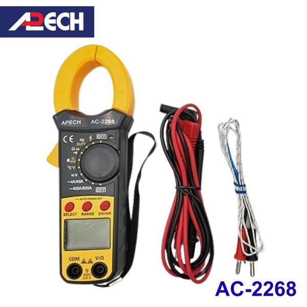 Ampe kìm APECH AC-2268 True-RMS đo dòng AC (600A), Ampe kìm giá rẻ APECH AC2268 True RMS, APECH AC 2268 True-RMS Digital Clamp Meter
