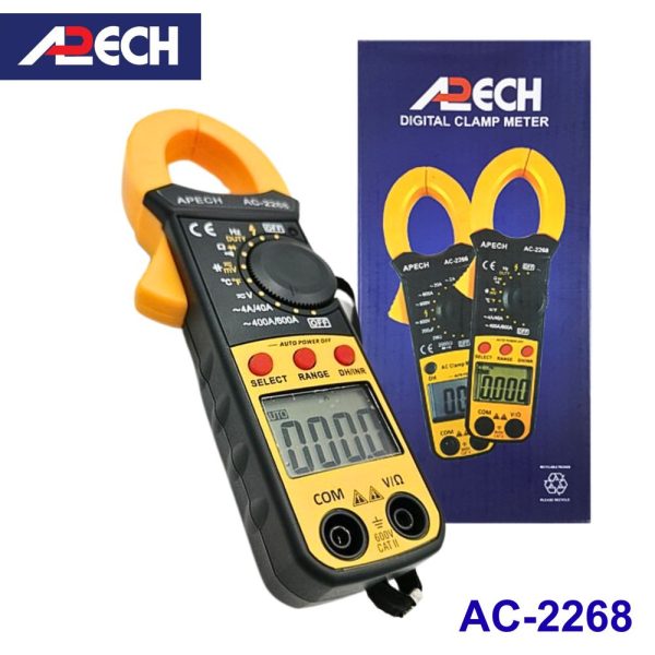 Ampe kìm APECH AC-2268 True-RMS đo dòng AC (600A), Ampe kìm giá rẻ APECH AC2268 True RMS, APECH AC 2268 True-RMS Digital Clamp Meter
