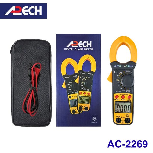 Ampe kìm APECH AC-2269 True-RMS đo dòng AC/DC (600A), Ampe kìm AC/DC APECH AC2269 True RMS, APECH AC 2269 True-RMS Digital Clamp Meter
