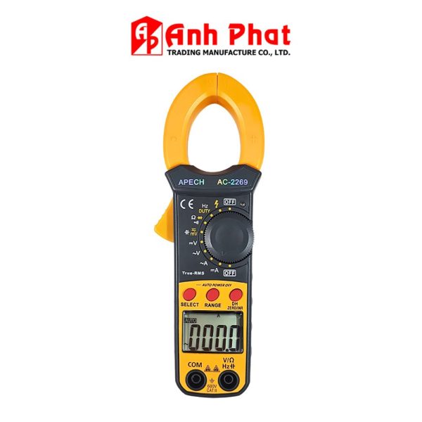 Ampe kìm APECH AC-2269 True-RMS đo dòng AC/DC (600A), Ampe kìm AC/DC APECH AC2269 True RMS, APECH AC 2269 True-RMS Digital Clamp Meter