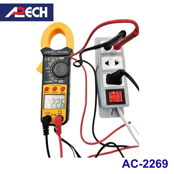 Ampe kìm APECH AC-2269 True-RMS đo dòng AC/DC (600A), Ampe kìm AC/DC APECH AC2269 True RMS, APECH AC 2269 True-RMS Digital Clamp Meter